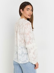 Long Tall Sally White Floral Jacquard Blouse - Image 3 of 5