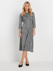M&Co Grey Petite Animal Jersey Dress - Image 2 of 5