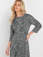 M&Co Grey Petite Animal Jersey Dress - Image 3 of 5
