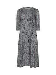M&Co Grey Petite Animal Jersey Dress - Image 5 of 5