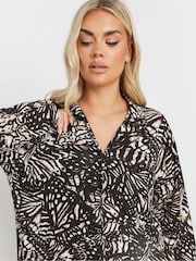 Yours Curve Black Abstract Jersey Shirt - Image 4 of 5