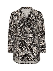 Yours Curve Black Abstract Jersey Shirt - Image 5 of 5