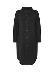 Yours Curve Grey Button Hooded Maxi Jacket - Image 5 of 5