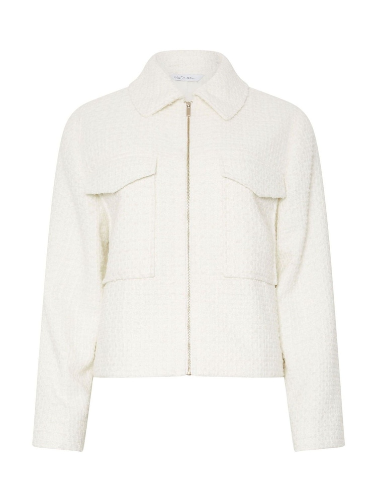 M&Co Natural Boucle Zip Through Jacket - Image 5 of 5