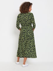 M&Co Green Animal Long Sleeve Jersey Dress - Image 3 of 5