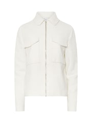 Long Tall Sally White Boucle Zip Through Bomber Jacket - Image 6 of 6