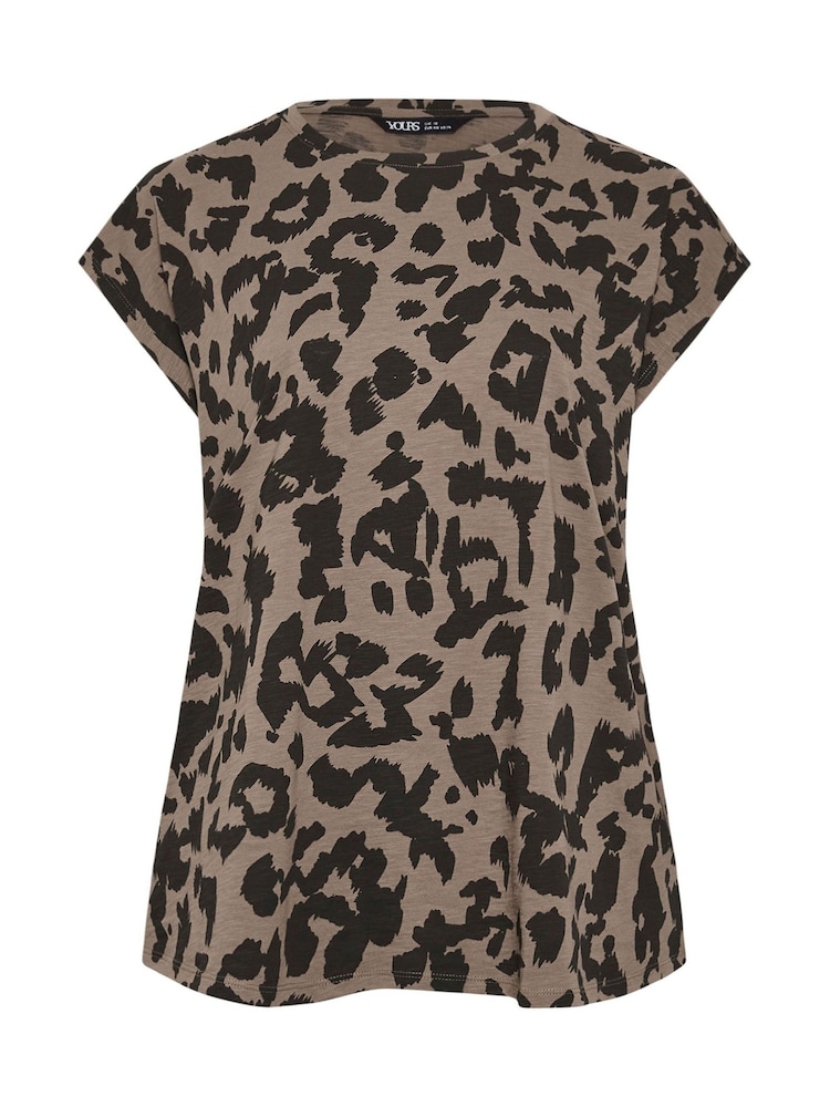Yours Curve Brown Grown On Sleeve 100% Cotton Top - Image 5 of 5
