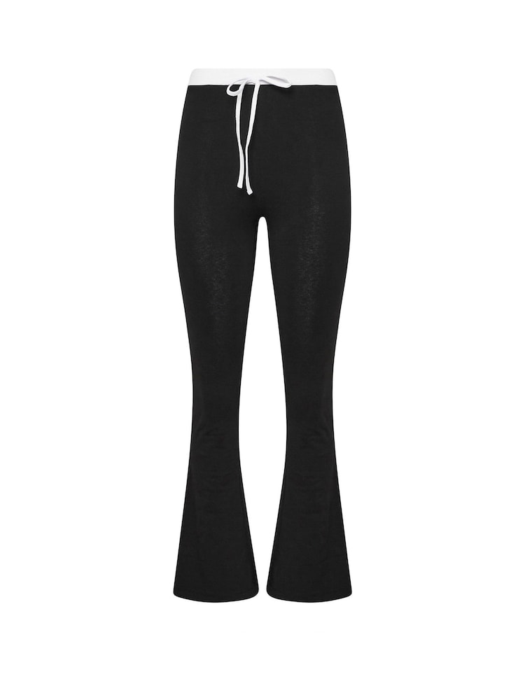 PixieGirl Petite Black Flare Contrast Band Leggings - Image 5 of 5
