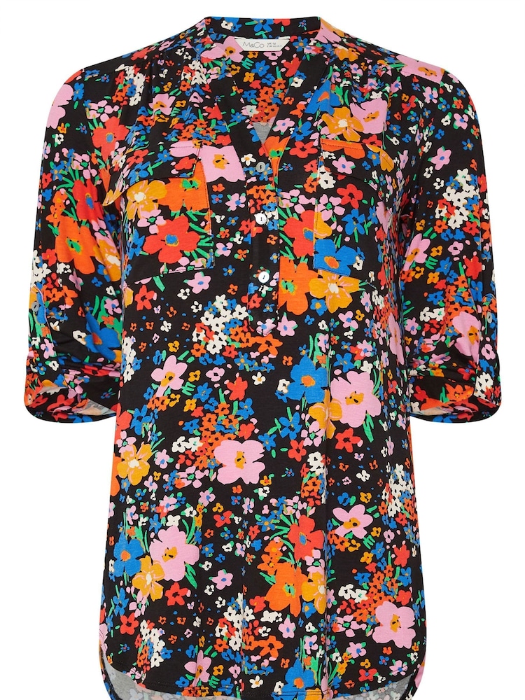 Rosa - M&Co Half Placket Floral Blouse - Imagen 5 de 5