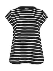 Yours Curve Black Floral Grown On Sleeve 100% Cotton Top - Image 5 of 5