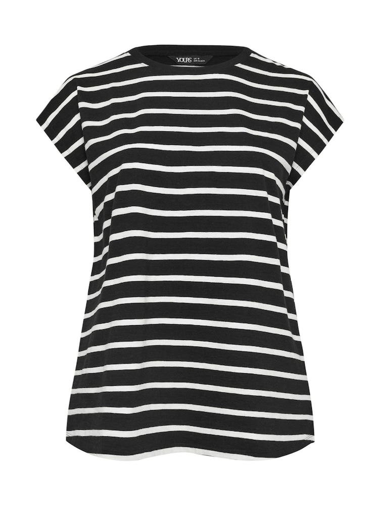 Yours Curve Black Floral Grown On Sleeve 100% Cotton Top - Image 5 of 5