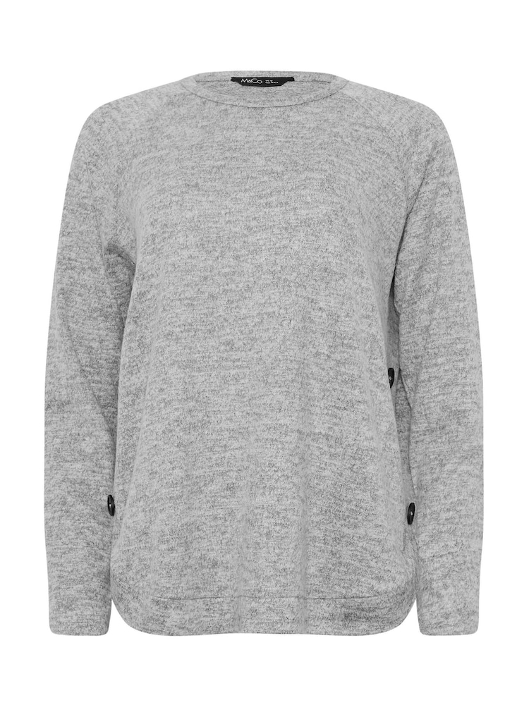 M&Co Grey Long Sleeve Button Trim Jumper - Image 4 of 4 M&Co Grey Long Sleeve Button Trim Jumper - Image 4 of 4