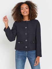 M&Co Blue Boucle Button Through Jacket - Image 1 of 6