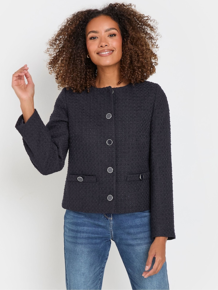 M&Co Blue Boucle Button Through Jacket - Image 1 of 6