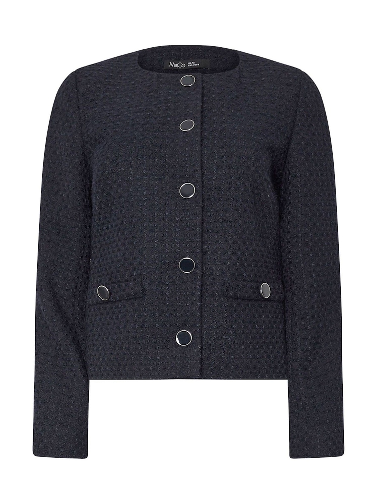 M&Co Blue Boucle Button Through Jacket - Image 6 of 6
