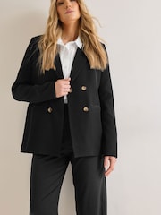 Long Tall Sally Black Double Breasted Jacket - Image 5 of 6