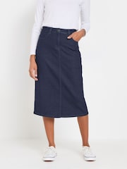 M&Co Blue Denim Midi Skirt - Image 1 of 5