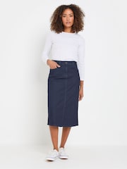 M&Co Blue Denim Midi Skirt - Image 2 of 5