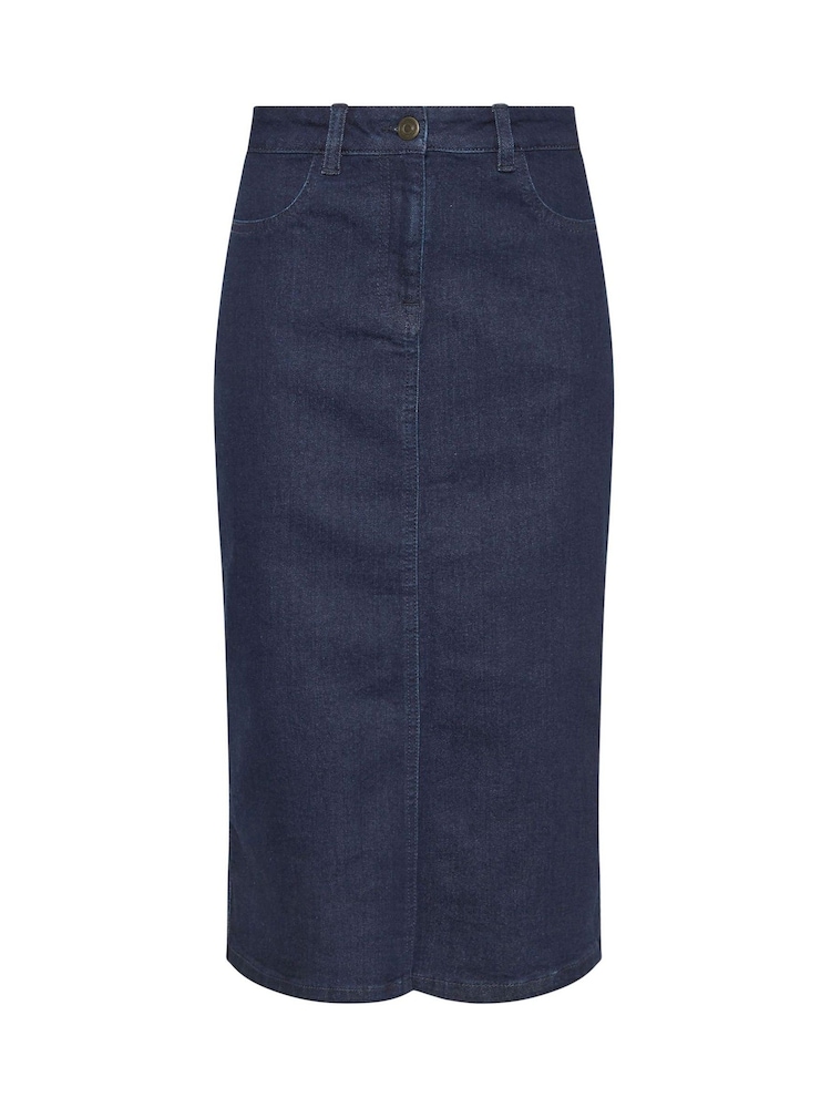 M&Co Blue Denim Midi Skirt - Image 5 of 5