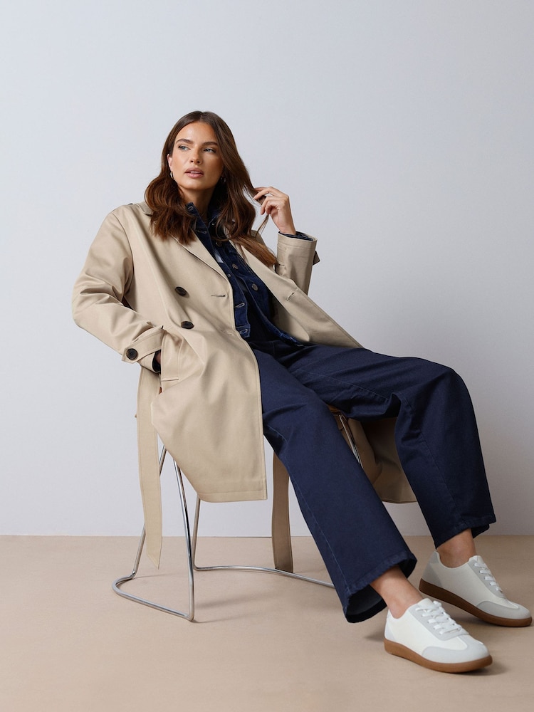 M&Co Natural Dipped Back Trench Coat - Image 2 of 5