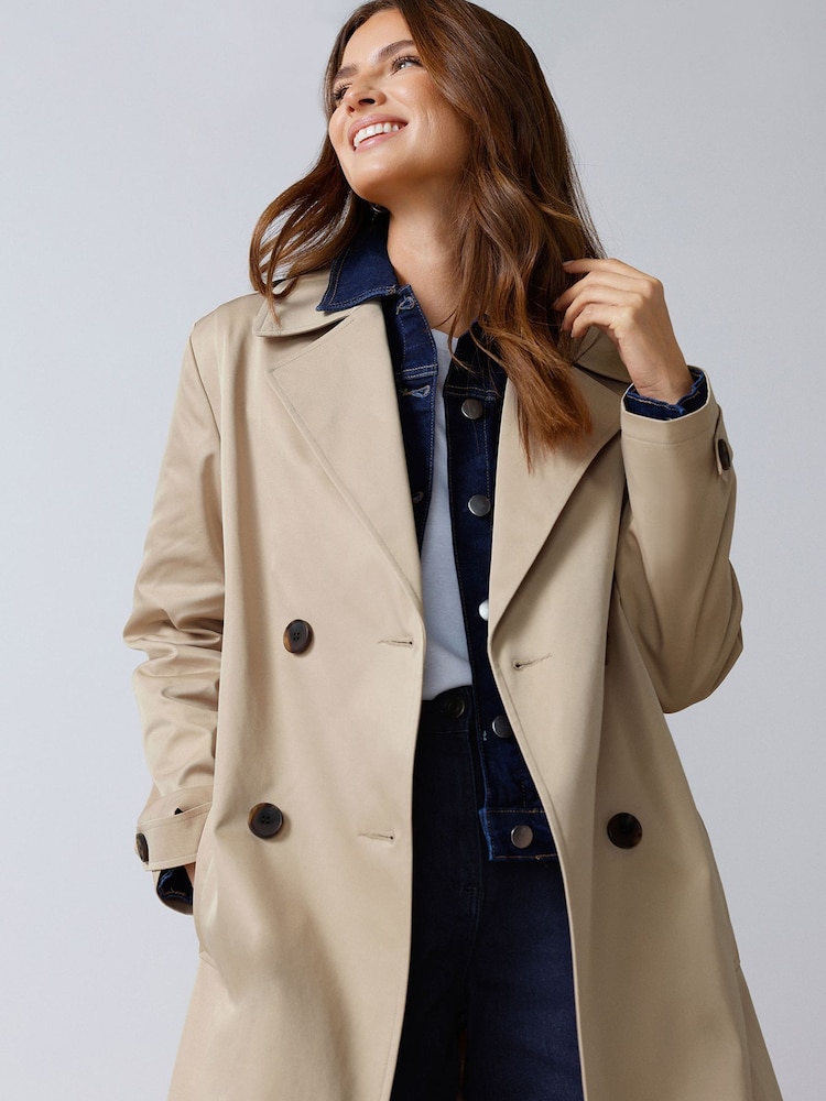 M&Co Natural Dipped Back Trench Coat - Image 4 of 5