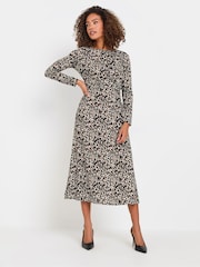 M&Co Brown Animal Print Twist Front Dress - Image 2 of 5
