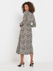 M&Co Brown Animal Print Twist Front Dress - Image 3 of 5