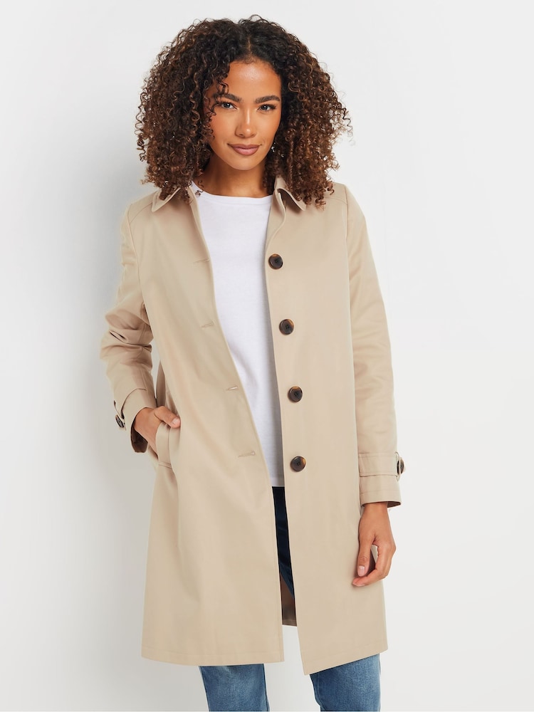 M&Co Natural Mid Length Trench Coat - Image 1 of 5