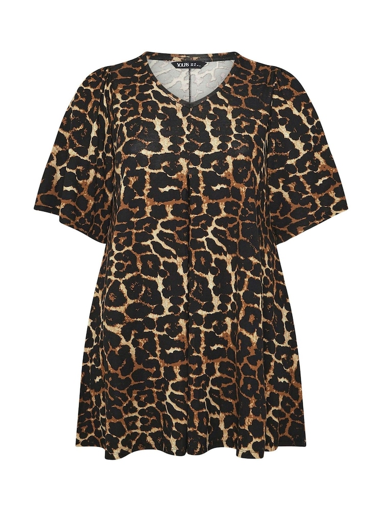 Yours Curve Top com estampa de leopardo e pregas na frente - Imagem 5 de 5