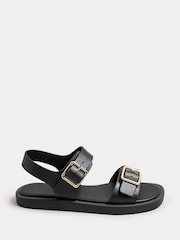 Yours Curve Black Extra Wide Fit Extra-Wide Fit Buckle Chunky Sandals - Image 1 of 5