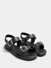 Yours Curve Black Extra Wide Fit Extra-Wide Fit Buckle Chunky Sandals - Image 2 of 5
