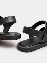 Yours Curve Black Extra Wide Fit Extra-Wide Fit Buckle Chunky Sandals - Image 4 of 5