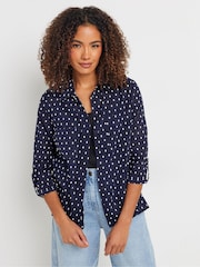M&Co Blue 100% Cotton Dobby Long Sleeve Shirt - Image 1 of 5