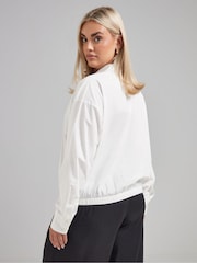 Yours Curve White Limited Elastic Waist Shirt - Image 3 of 5
