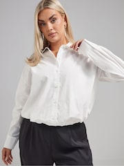 Yours Curve White Limited Elastic Waist Shirt - Image 4 of 5
