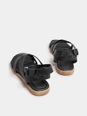 Yours Curve Black Extra Wide Fit Comfort Strappy Sandals - Image 3 of 4