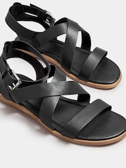Yours Curve Black Extra Wide Fit Comfort Strappy Sandals - Image 4 of 4