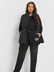 Yours Curve Black New York Logo Stretch Joggers - Image 2 of 5