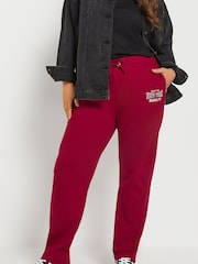 Yours Curve Red New York Logo Stretch Joggers - Image 1 of 5