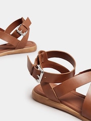 Yours Curve Brown Extra Wide Fit Comfort Strappy Sandals - Image 4 of 4
