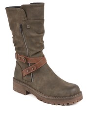 Pavers Green Zip Up Calf Boots - Image 1 of 5