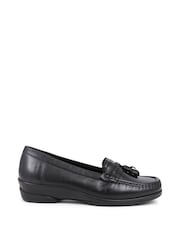 Pavers Black Leather Slip-Ons Loafers - Image 1 of 5