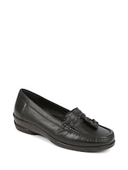 Pavers Black Leather Slip-Ons Loafers - Image 2 of 5