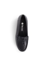 Pavers Black Leather Slip-Ons Loafers - Image 3 of 5