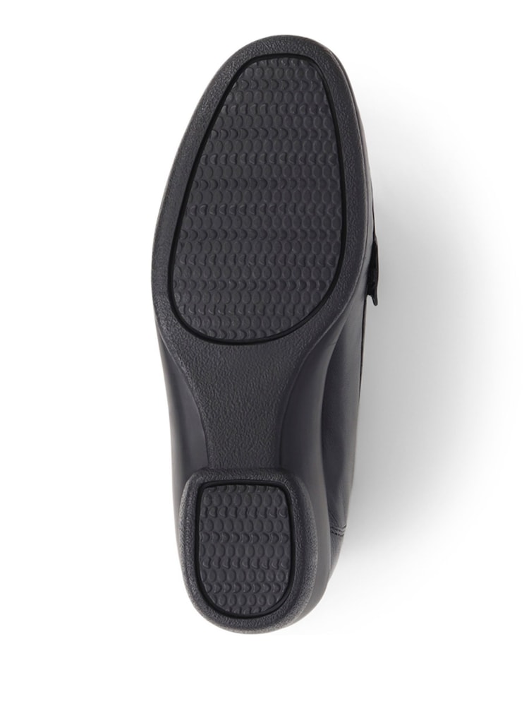 Pavers Black Leather Slip-Ons Loafers - Image 5 of 5