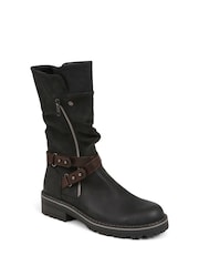Pavers Black Zip Up Calf Boots - Image 2 of 5
