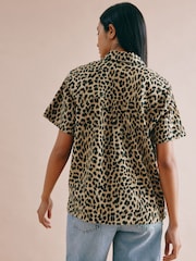 Albaray Animal Twill Short Sleeve Brown Shirt - Image 2 of 4