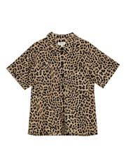 Albaray Animal Twill Short Sleeve Brown Shirt - Image 4 of 4