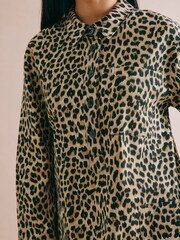 Albaray Animal Twill Brown Shirt Dress - תמונה 3 מתוך 4