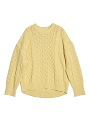 Albaray Oversize Yellow Cable 100% Cotton Jumper - Image 4 of 4